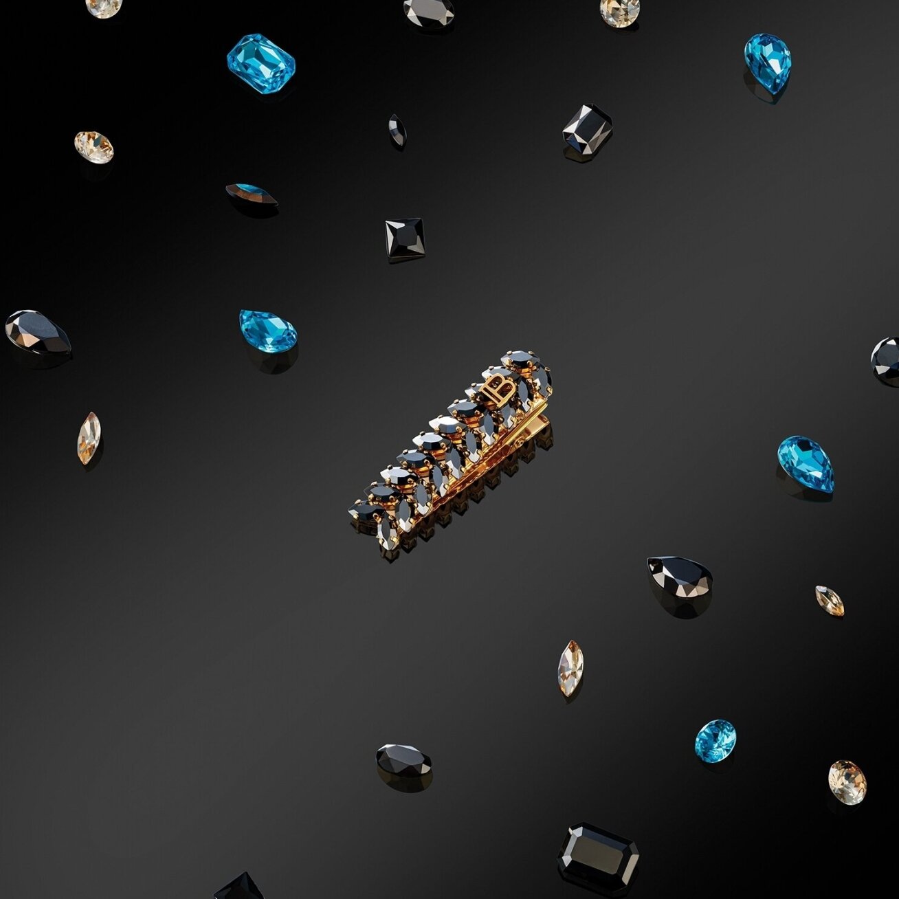 BALMAIN HAIR LIMITED EDITION Locks of Legacy plaukų segtukas / Midnight Black Crown Barrette 3